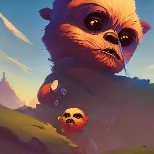 Image similar to hero world ewoks, behance hd by jesper ejsing, by rhads, makoto shinkai and lois van baarle, ilya kuvshinov, rossdraws global illumination