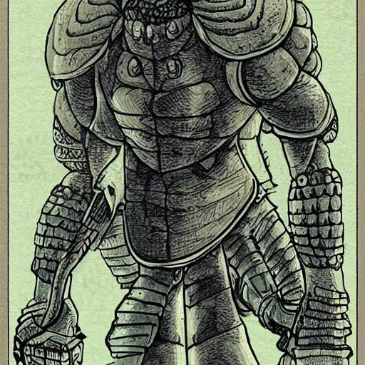 Prompt: anthropomorphic turtle hero by q hayashida