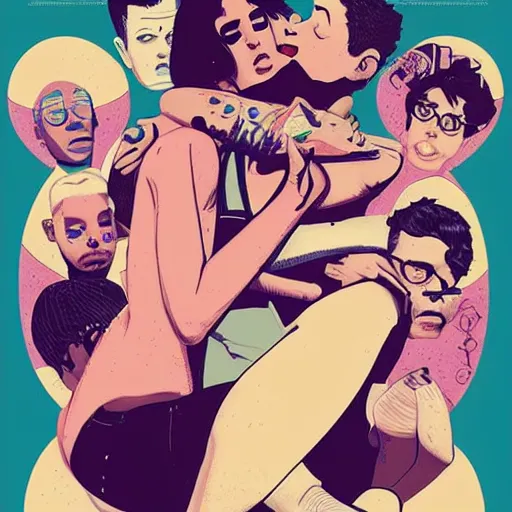 Prompt: poster by tomer hanuka, real lgbt love