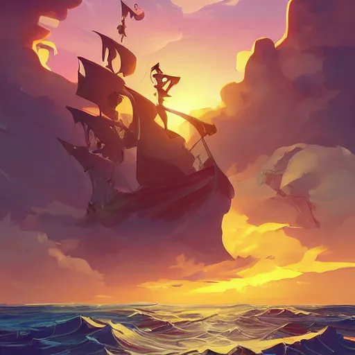 Image similar to painting mermaid treasure on sea of thieves game avatar hero smooth face median photoshop filter cutout vector, behance hd by jesper ejsing, by rhads, makoto shinkai and lois van baarle, ilya kuvshinov, rossdraws global illumination