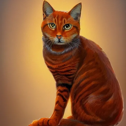 Prompt: portrait of orange marquess the cat, reneissance, sitting on throne, antropomorphic, fantasy digital art, art station