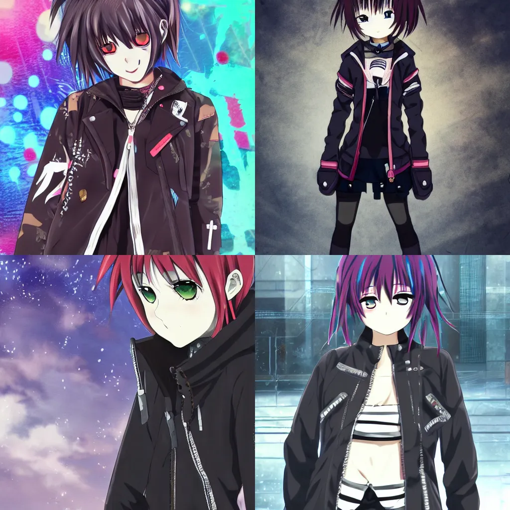 Prompt: anime girl wearing punk techwear style jacket, straps, Gelbooru Anime Image, Sankakucomplex Anime Image, Shuushuu Anime Image, Safebooru Anime Image, Best Anime 4k Konachan Wallpaper, Danbooru, Zerochan, Deviantart, Pixiv, Konachan, Safebooru, Pinterest, Pin on Anime, Yand.re, Behance