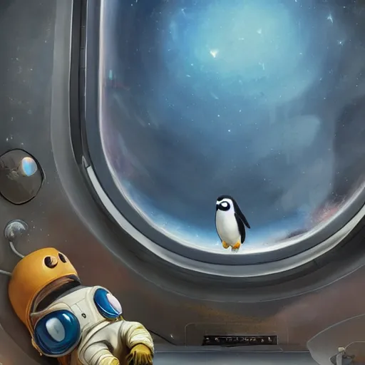 Image similar to astronaut penguin space, movie by nuri iyem, james gurney, james jean, greg rutkowski, anato finnstark. pixar. hyper detailed, 5 0 mm, award winning photography