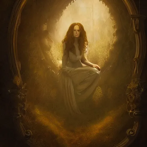 Image similar to dream theater, the count of tuscany portrait, mysterious atmospheric lighting, painted, intricate, volumetric lighting, beautiful, rich deep colours masterpiece, golden hour, golden ratio, sharp focus, ultra detailed, by leesha hannigan, ross tran, thierry doizon, kai carpenter, ignacio fernandez rios