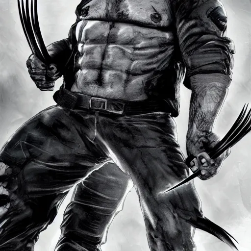 Image similar to Tom Hardy in wolverine suit Digital art 4K quality Photorealism