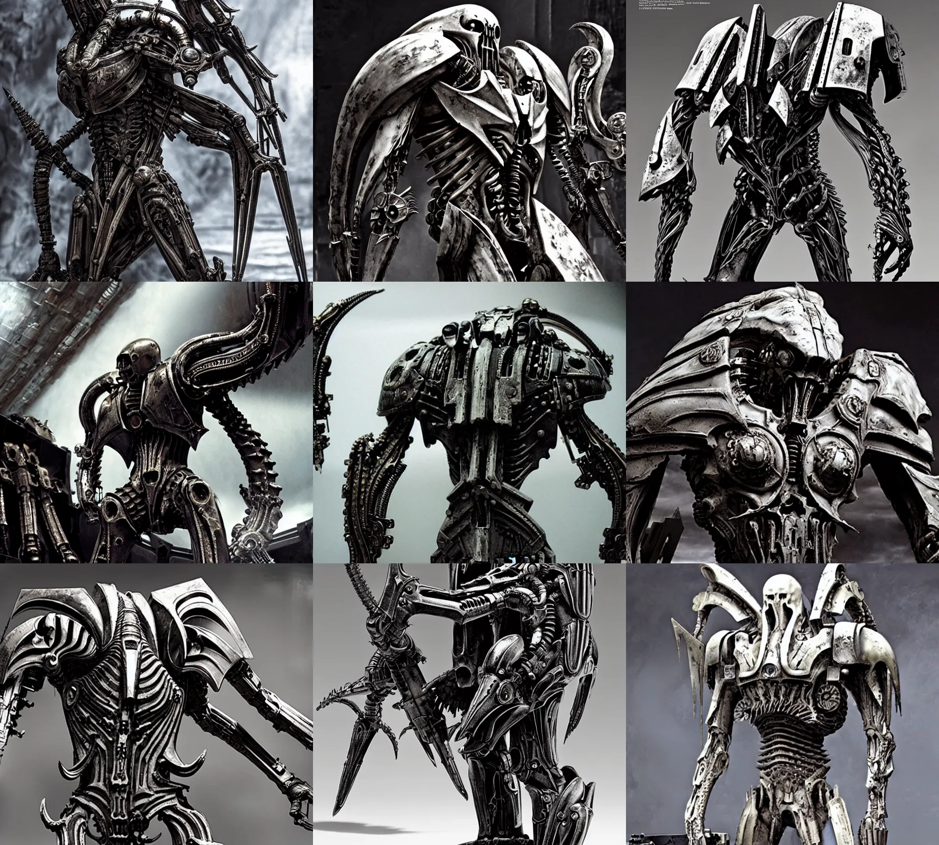 Prompt: frame from prometheus movie, wh 4 0 k art, forgefiend metal couture by giger, knights of sidonia crimson