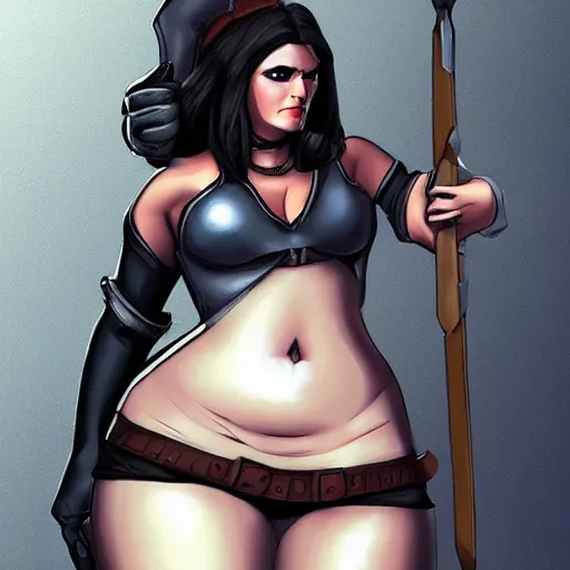 Prompt: curvy medieval rogue girl artstation