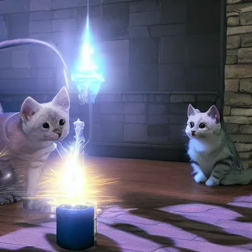 Prompt: cat exorcism session, unreal engine