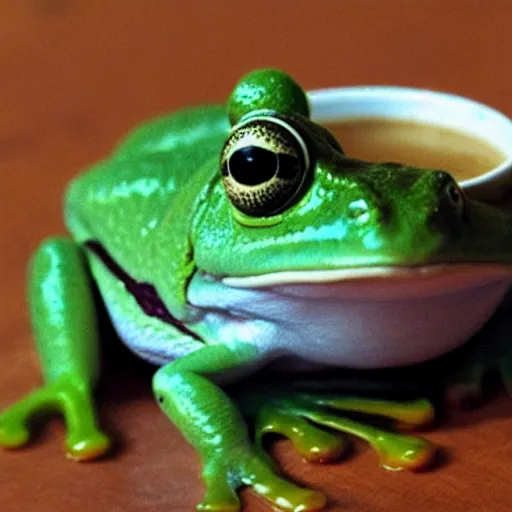 Image similar to frog in yogurt