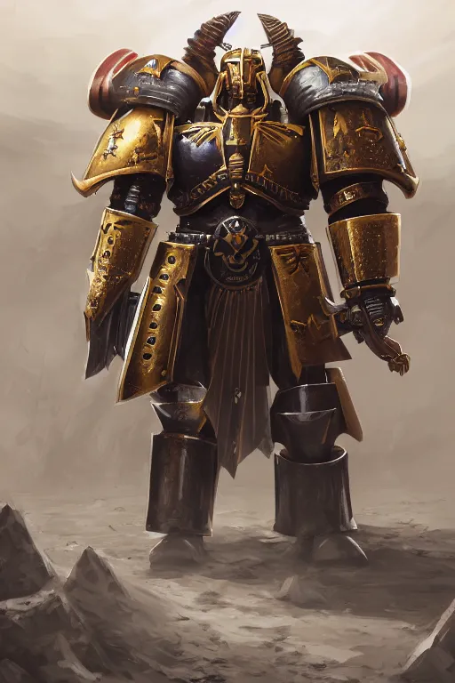 Image similar to armor portrait heros warhammer 4 0 k horus heresy fanart - the primarchs emperor by johannes helgeson animated with vfx concept artist & illustrator global illumination ray tracing hdr fanart arstation zbrush central hardmesh 8 k octane renderer