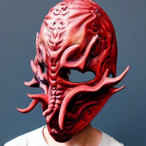 Image similar to mind flayer wooden mask