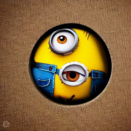 Prompt: minion, realistic real life picture, 4 mm hd photography