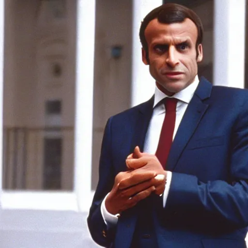 Image similar to african Emmanuel Macron in American Psycho (1999)