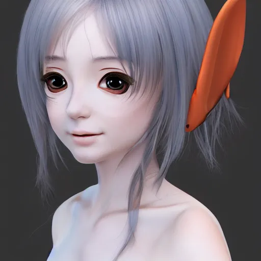 Image similar to beautiful full body portrait of a human like anime girl android with artificial pale skin and fox ears, high quality, highly detailed, 4 k, drawn by wwpgi, trending on artstation, digital art, rendered in unity 3 d