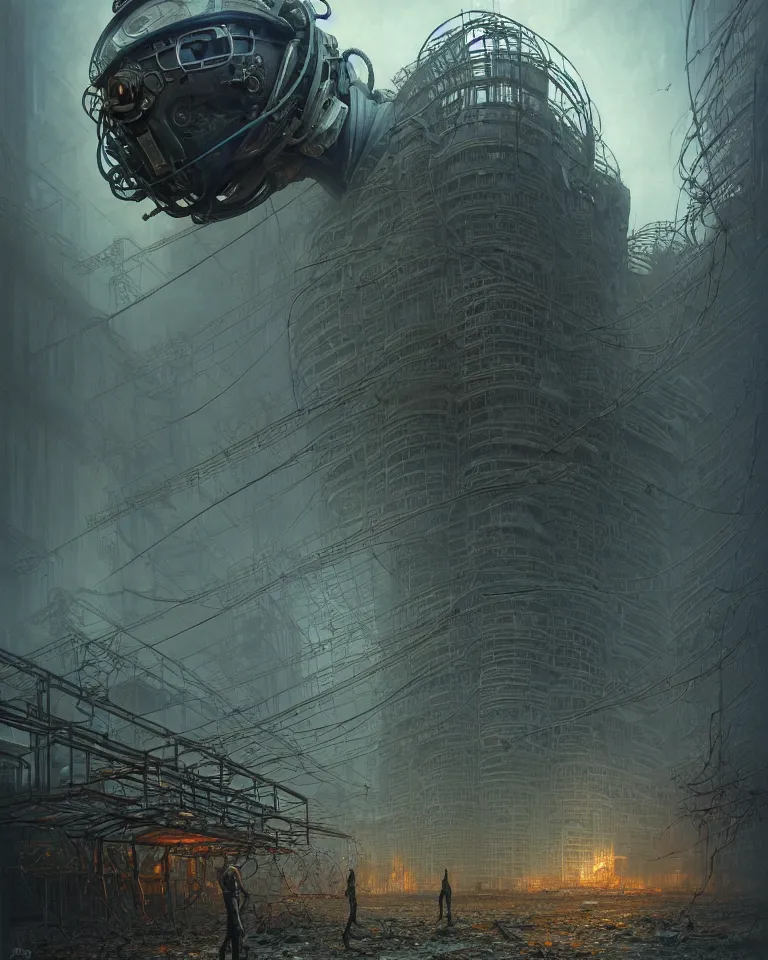 Image similar to low angle shot of a cyberpunk robot character in chernobyl, intricate, elegant, highly detailed, centered, digital painting, artstation, concept art, smooth, sharp focus, illustration, artgerm, tomasz alen kopera, peter mohrbacher, donato giancola, joseph christian leyendecker, wlop, boris vallejo