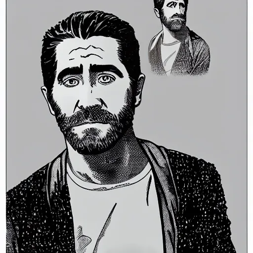 Image similar to jake gyllenhaal retro minimalist portrait by jean giraud, moebius starwatcher comic, 8 k