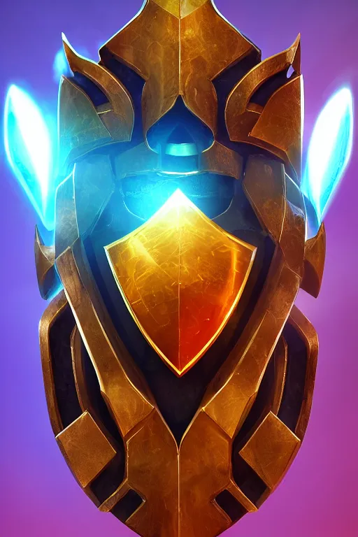 Image similar to shield fantasy epic legends game icon stylized digital illustration radiating a glowing aura global illumination ray tracing hdr fanart arstation by ian pesty and katarzyna da „ bek - chmiel