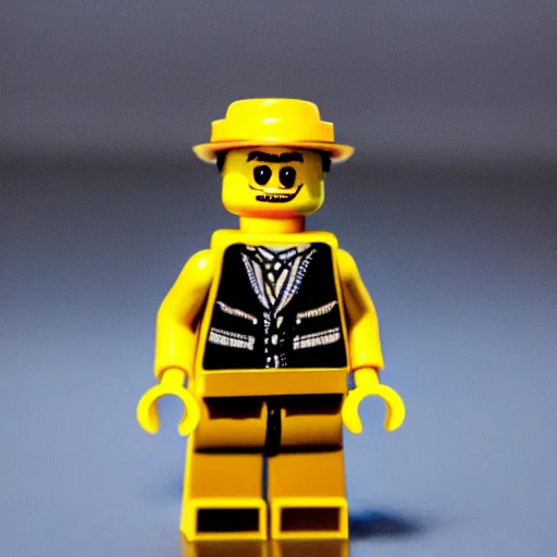 Image similar to johnny depp, lego minifigure, depth of field, 3 5 mm lens,