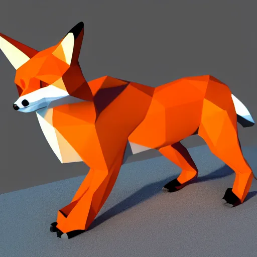 Image similar to low polygon fox 3d