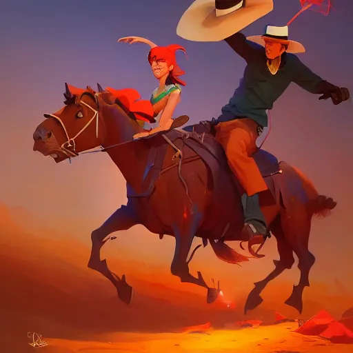 Image similar to hero world blazing saddles, behance hd by jesper ejsing, by rhads, makoto shinkai and lois van baarle, ilya kuvshinov, rossdraws global illumination