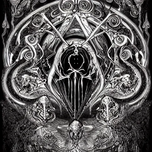 Image similar to black metal art, intricate, highly detailed, digital painting, concept art, album cover, illustration