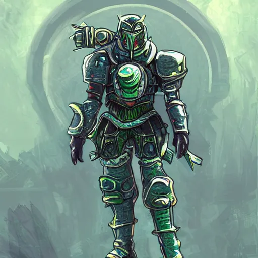 Image similar to lunarpunk knight, digital art