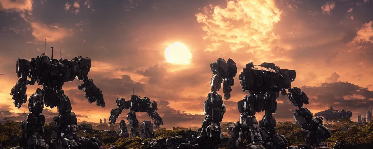 A real photo of a giant mechwarrior robot and the | Stable Diffusion ...