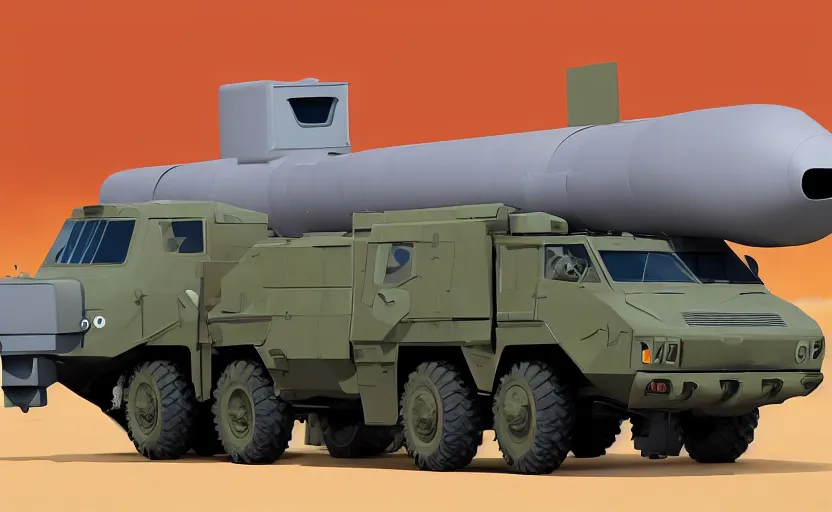 Image similar to himars launcher in the style of pixar's cars