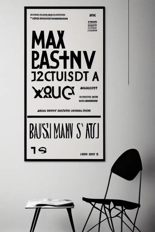 Image similar to a Bauhaus poster of Max Max