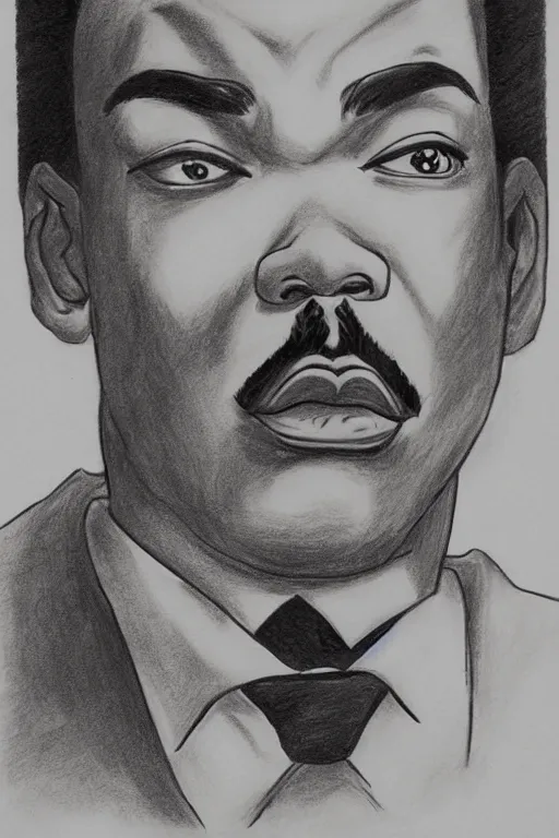 Prompt: Martin Luther King as Jotaro Kujo JoJo from JoJo\'s Bizarre Adventure, anime drawing by Hirohiko Araki