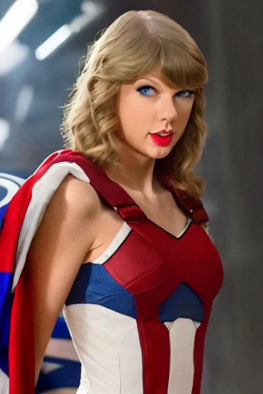 Prompt: Taylor Swift as Captain America