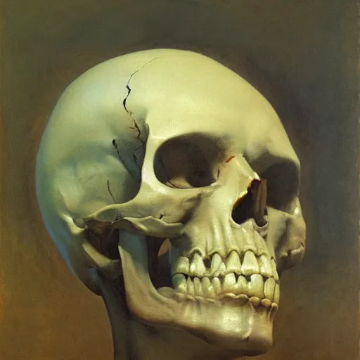 Prompt: Realistic painting of a swordsman with a skull for a face high-detailed oil painting by Ilya Repin, William Blake, Michelangelo da Caravaggio, Alex Grey and Beksinski, masterpiece, 4k