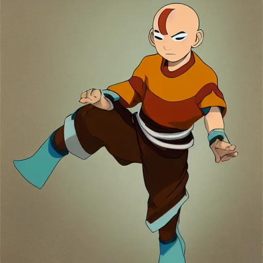 Prompt: Avatar Aang in the style of WLOP