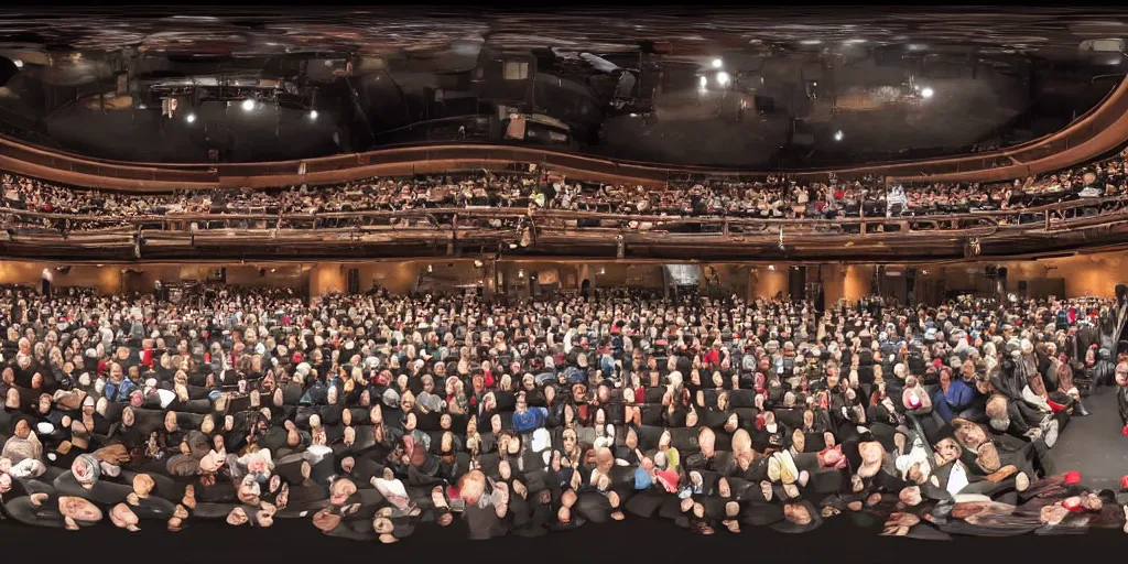 Image similar to 360 panorama camera picture of Danny DeVito & the Contract on a theater stage