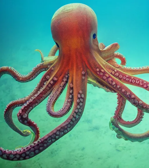 Image similar to cybernetic octopus professor in an underwater lab, 8K, National Geographic photography