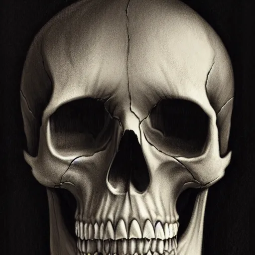 Image similar to a skull portrait by griffiths carne, dark art, 4 k