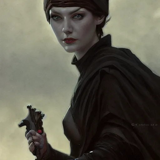 Prompt: rogue in black robes standing on a shipdeck, thin man, pale white skin, fantasy, D&D, portrait, piercing stare, highly detailed, digital painting, HD, artstation, concept art, matte, sharp focus, illustration, art by artgerm and greg rutkowski and alphonse mucha