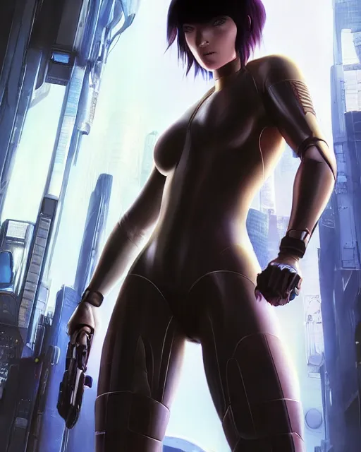 Image similar to weta disney pixar movie still portrait photo of motoko kusanagi the major ghost in the shell : : as cyborg woman by pixar : : by weta, wlop, ilya kuvshinov, rossdraws, artgerm, maxim cover, octane render, anime, octane render, 3 d, volumetric lighting, anti aliasing, raytracing : :