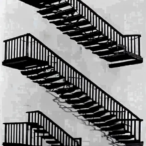 Prompt: Escher infinite stairs, M. C. Escher