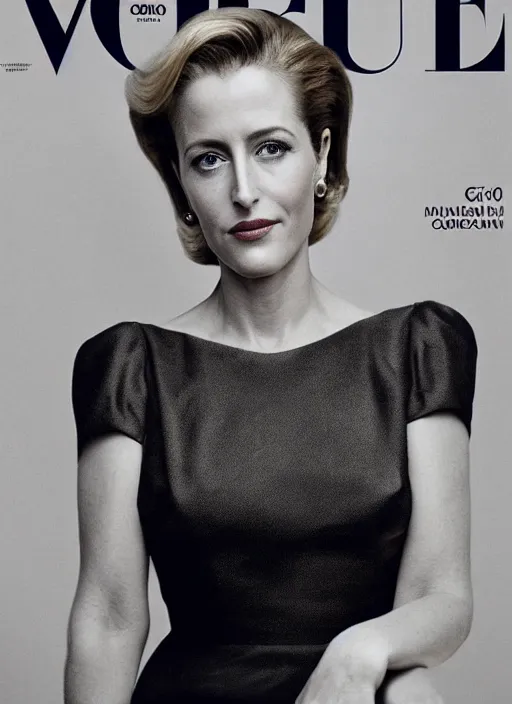 Prompt: a portrait of gillian anderson by mario testino, head shot, award winning, cover of vogue 1 9 6 0, 1 9 6 0, 1 9 6 0 s style, 1 9 6 0 hairstyle, sony a 7 r