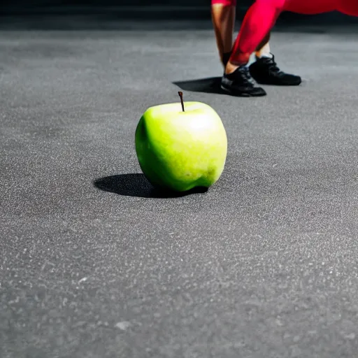 Image similar to an apple doing CrossFit, hd image