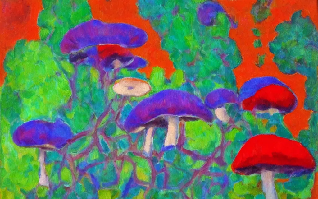 Image similar to Psylocybin mushroom Matisse oil painting