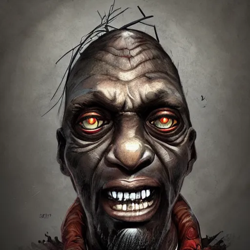 Prompt: a dark and ominous voodoo priest, Apex Legends character digital illustration portrait design, by anton semenov, detailed, cinematic lighting, wide angle action dynamic portrait