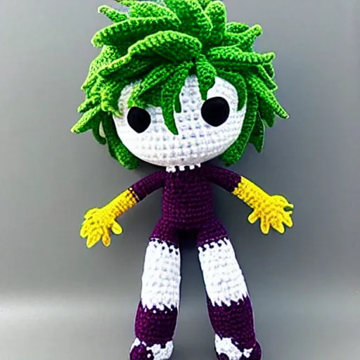 Image similar to kakyoin as a crochet doll