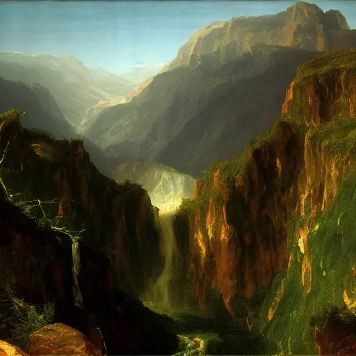 Image similar to the uncanny valley, portrait by thomas cole