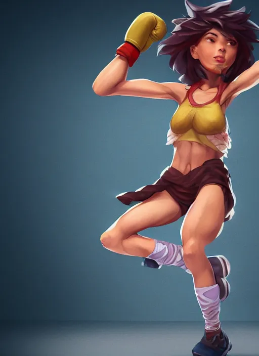 Image similar to fitness taliyah, from league of legends, au naturel, exhibant, boxing, in shape, hyper detailed, digital art, trending in artstation, cinematic lighting, studio quality, smooth render, unreal engine 5 rendered, octane rendered, art style by klimt and nixeu and ian sprigger and wlop and krenz cushart