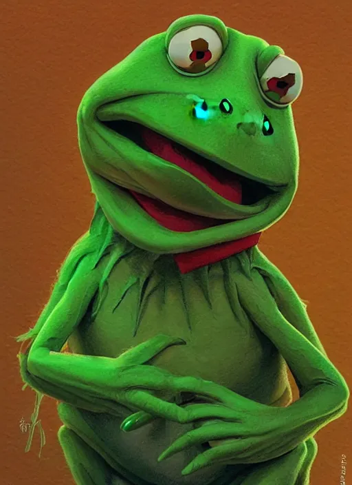 Image similar to portrait of a deformed kermit the frog in the thing ( 1 9 8 2 ), highly detailed, centered, solid color background, digital painting, artstation, concept art, smooth, sharp focus, illustration, artgerm, donato giancola, joseph christian leyendecker, les edwards, ed repka, wlop, artgerm