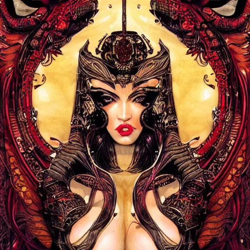 Image similar to portrait of megan fox wearing venetian mask, symmetrical, by yoichi hatakenaka, masamune shirow, moebius and dan mumford, ayami kojima, takato yamamoto, barclay shaw, karol bak, yukito kishiro