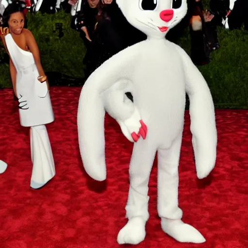 Prompt: photo of bugs bunny at the met gala