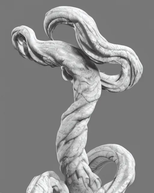 Image similar to an old marble statue of a hydra from herculean myths, hyper realistic, 4 k, grainy marble, hyper detailed